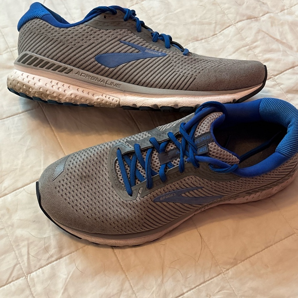 Brooks Adrenaline Gray and Blue Sneakers